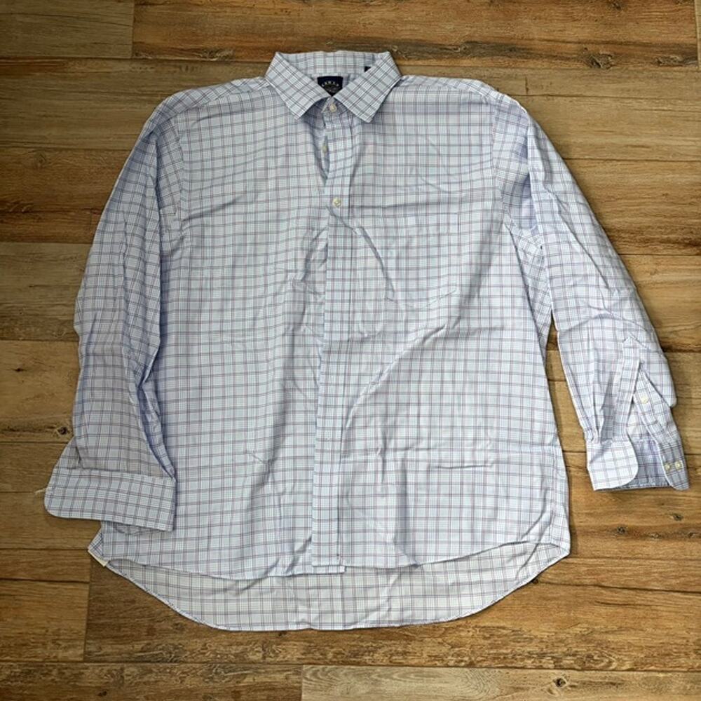 Eagle Shirtmakers Men’s Dress Shirt XXL 18½ 34/35 Blue Purple Check